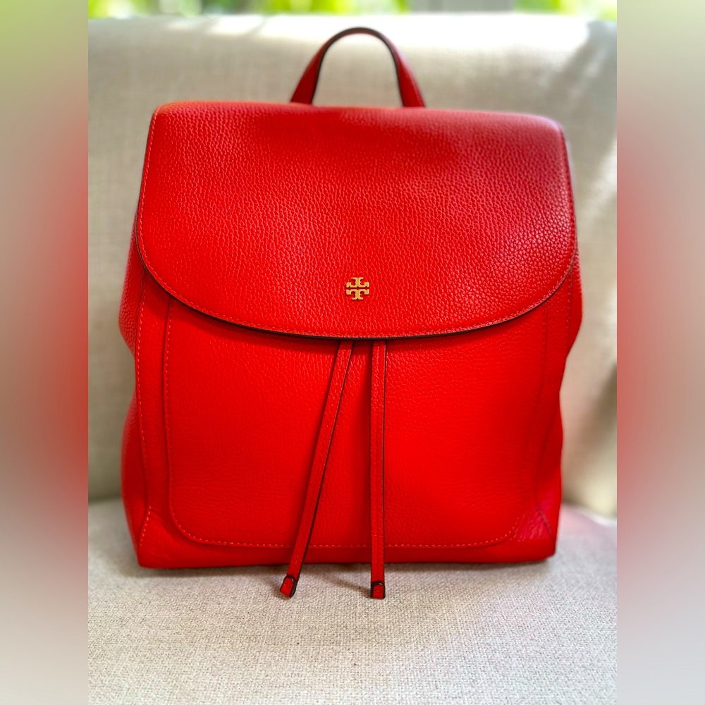 Tory Burch Red Leather Backpack